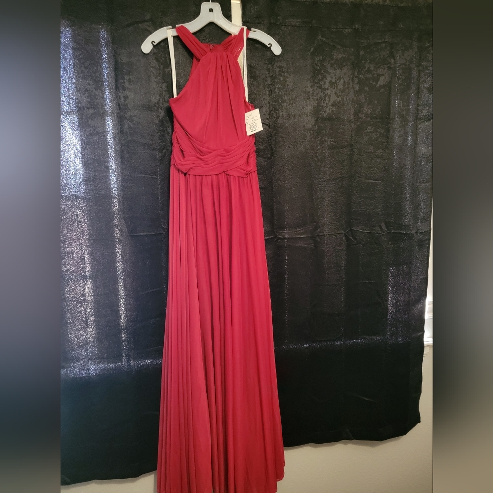 David's Bridal Bridesmaid DressApple Size 6 NWT Mesh Halter